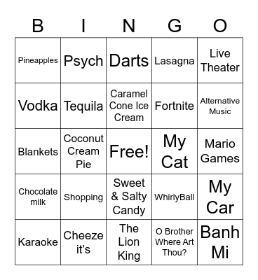 Lyssa Bingo Card