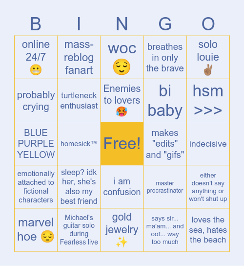 🤷🏾‍♀️ Lee Bingo Card