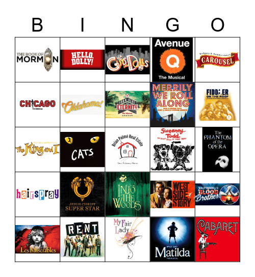 MUSICALS Bingo Card
