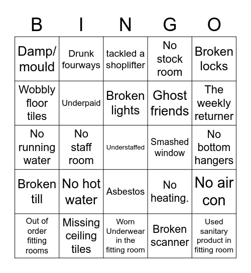 Store bingo Card