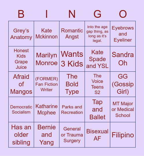 How Ella Are You? Bingo Card
