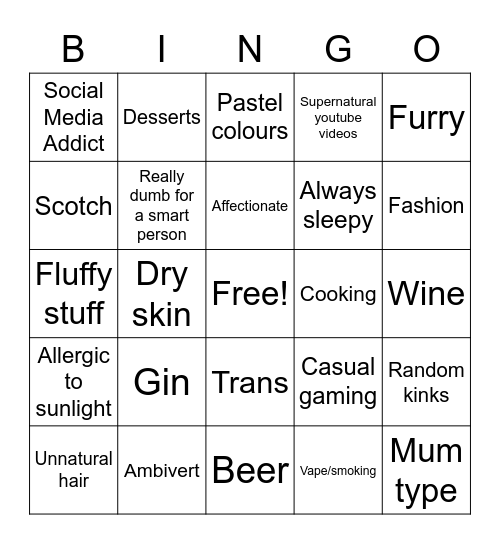 What we have in common Bingo Card
