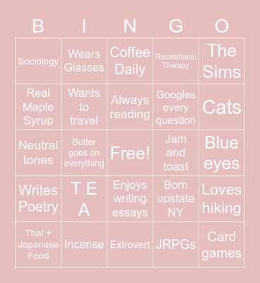 A   B   B   Y Bingo Card