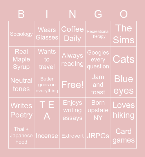 A   B   B   Y Bingo Card