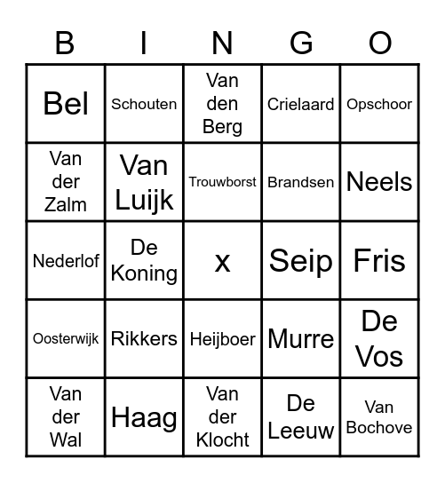Elim-bingo Woningsdag 2020 Bingo Card