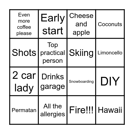 Lianngo Bingo Card