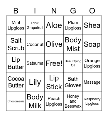 Kylies Bingo Card