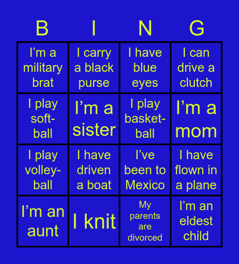 Jeri’s Bingo Card