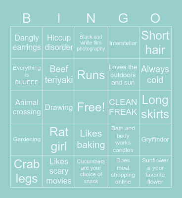Rosina Bingo Card