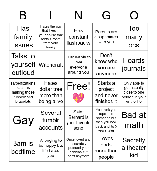 How Similar Are You to Oliver Bingo Card