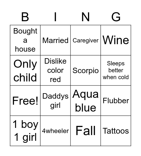 Stephanie Bingo Card