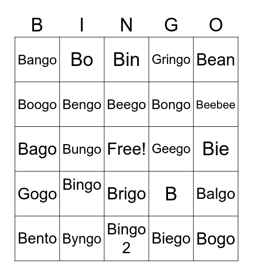 You Know What’s Up Bingo Card