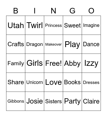 Gibbons Bingo Card