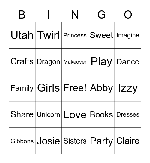 Gibbons Bingo Card