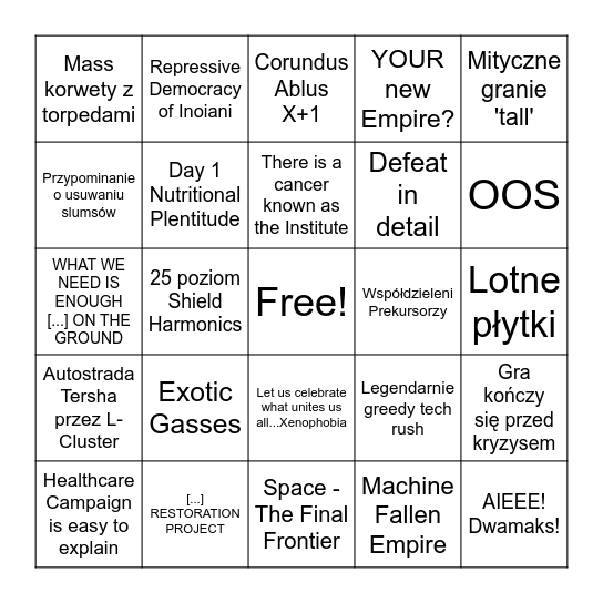 STELLARIS MULTIPLAYER BINGO Card