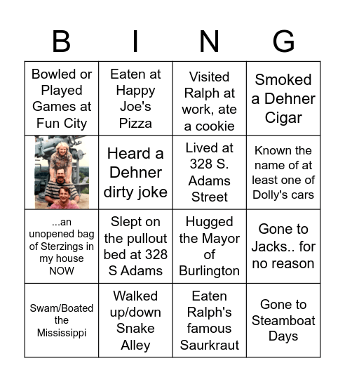 Burlington Bingo Card