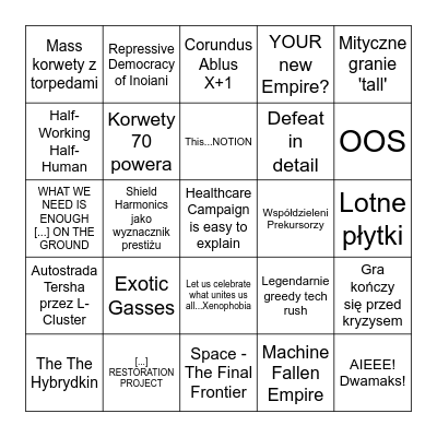 STELLARIS MULTIPLAYER BINGO Card