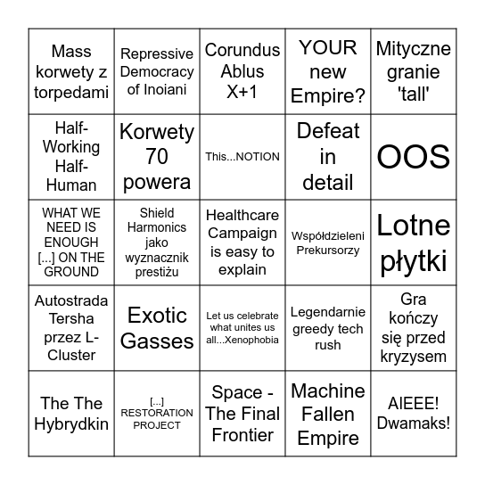 STELLARIS MULTIPLAYER BINGO Card
