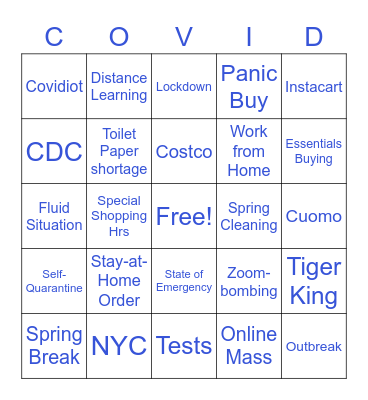 Ye Olde Timey Fun Bingo Card