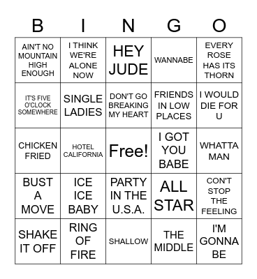 Sing with Me! Bingo Card
