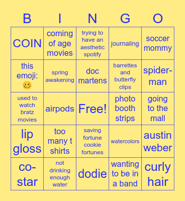 tengoallergies bingo 2 Bingo Card