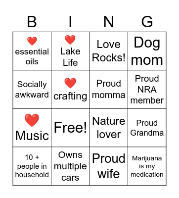 Paige’s Bingo Card