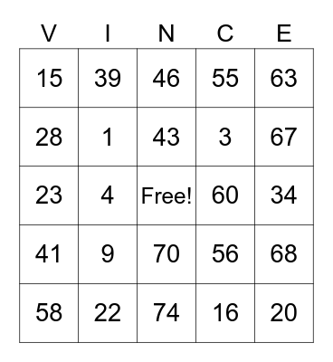 Happy Birthday Bingo Card