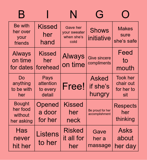 Only True Gentlemen Bingo Card