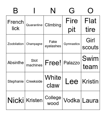 Real housewives of carmel Bingo Card
