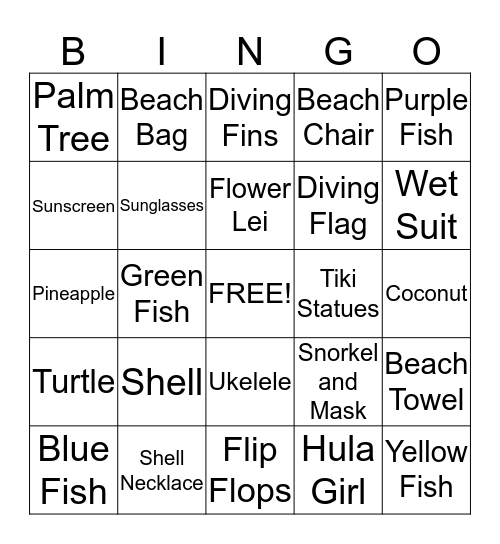 Tropical Trail Bingo-Government Center Bingo Card