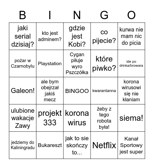 GPR Bingo Card