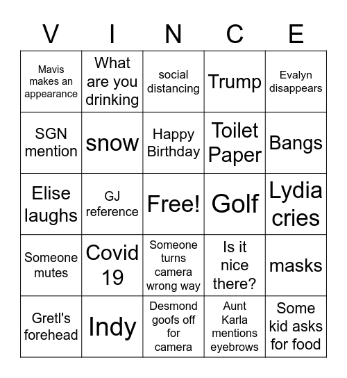 Happy Birthday Bingo Card