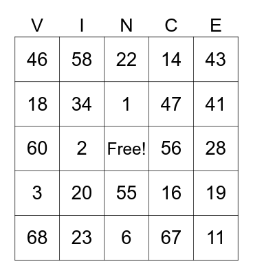 Happy Birthday Bingo Card