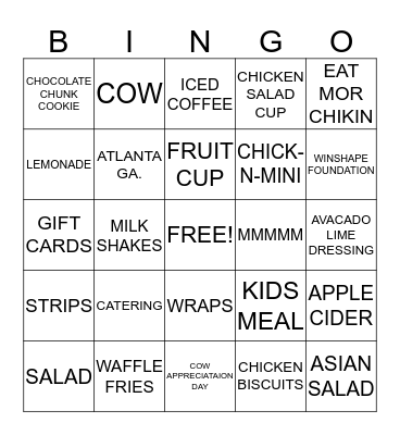 AFA/CFA BINGO Card