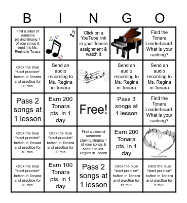 Music Bingo Card