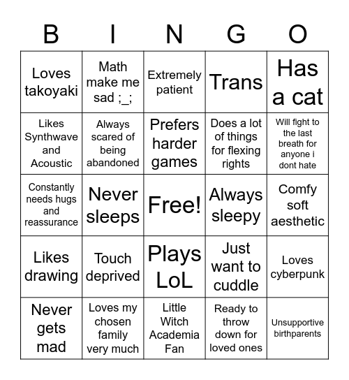 Sen Bingo! c: Bingo Card