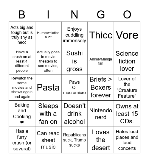 Banryu Bingo Card