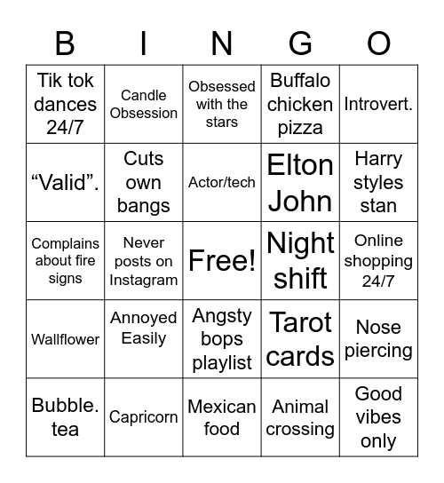 Moira Williamson Bingo Card