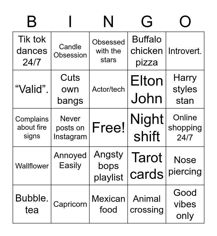 Moira Williamson Bingo Card