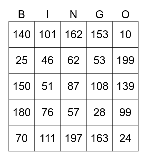 Courtyard Bingo 1 Bingo Card