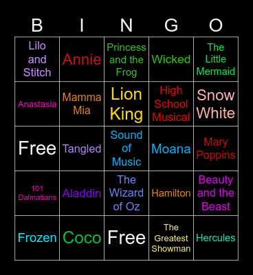 Musical Bingo! Bingo Card