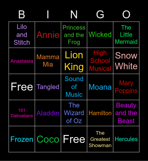 Musical Bingo! Bingo Card