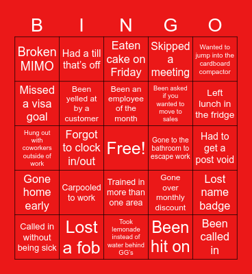 SCHEELS GANG Bingo Card