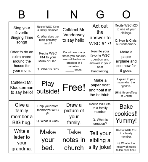 5th Grade Pandemic BINGO! Bingo Card