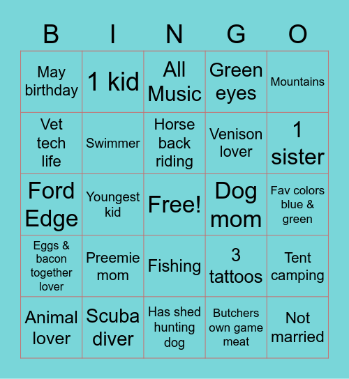 Alicia Bingo Card