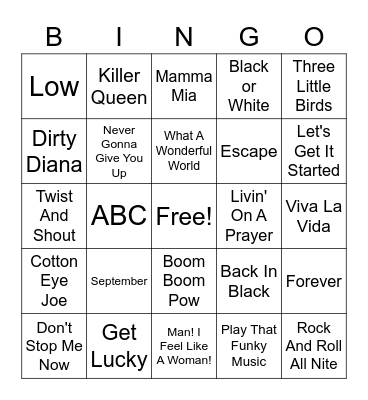 Blackout Bingo Card