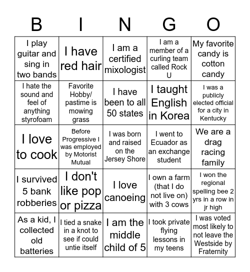 Diversity Day 2014 Bingo Card