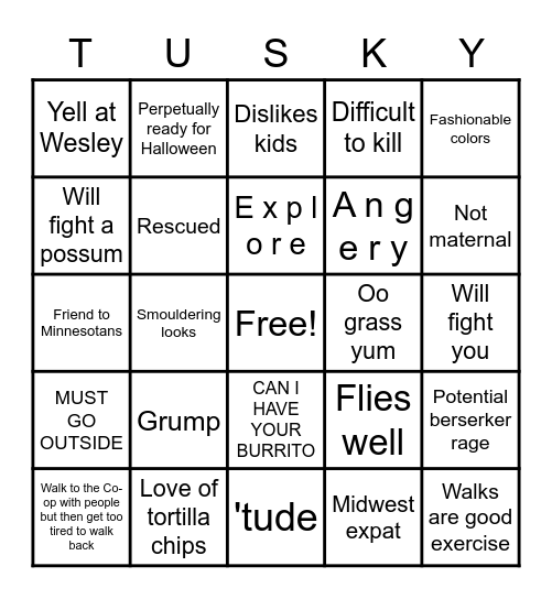 How similar are you to Bingo Card