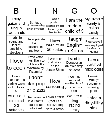 Diversity Day 2014 Bingo Card