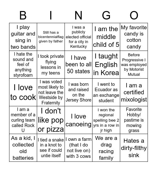 Diversity Day 2014 Bingo Card